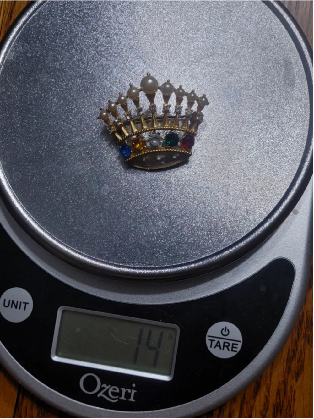 Women's Unbranded Royal Crown Brooch Vintage Estate Gold/Pearl/Stone